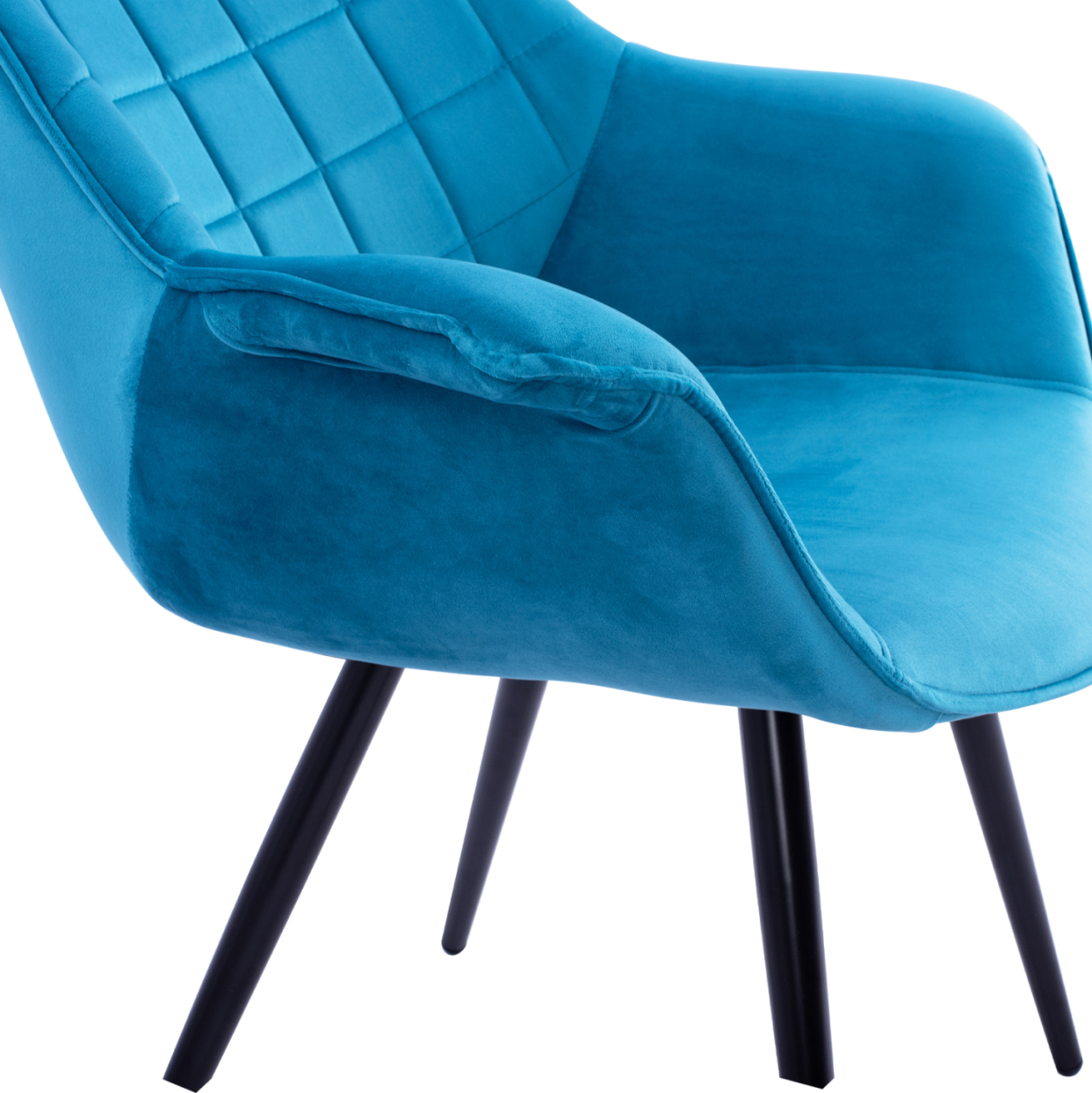 Armchair Benjamin from turquoise velvet with metallic legs HM8682.09 69x68x78 cm. [9]