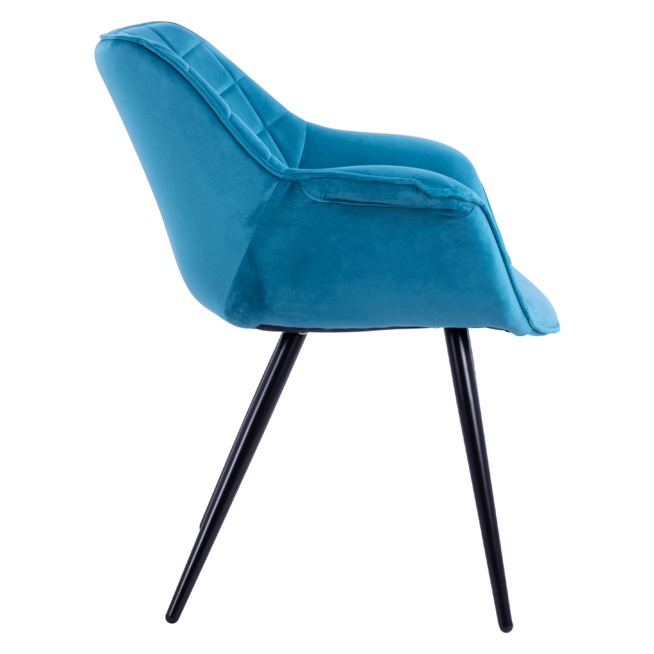 Armchair Benjamin from turquoise velvet with metallic legs HM8682.09 69x68x78 cm. [4]