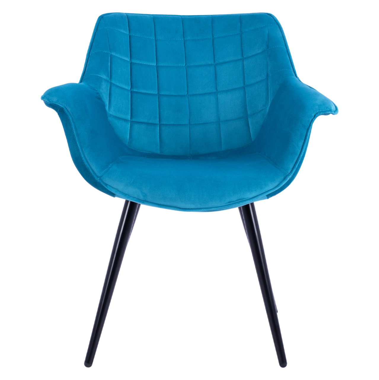 Armchair Benjamin from turquoise velvet with metallic legs HM8682.09 69x68x78 cm. [3]