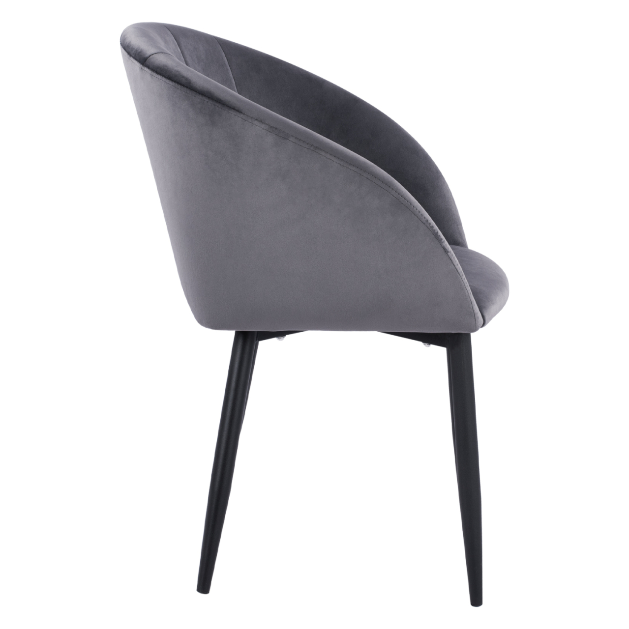 Armchair Bessie HM8699.01 Velvet Grey with metallic frame 60x62x80 cm. [4]