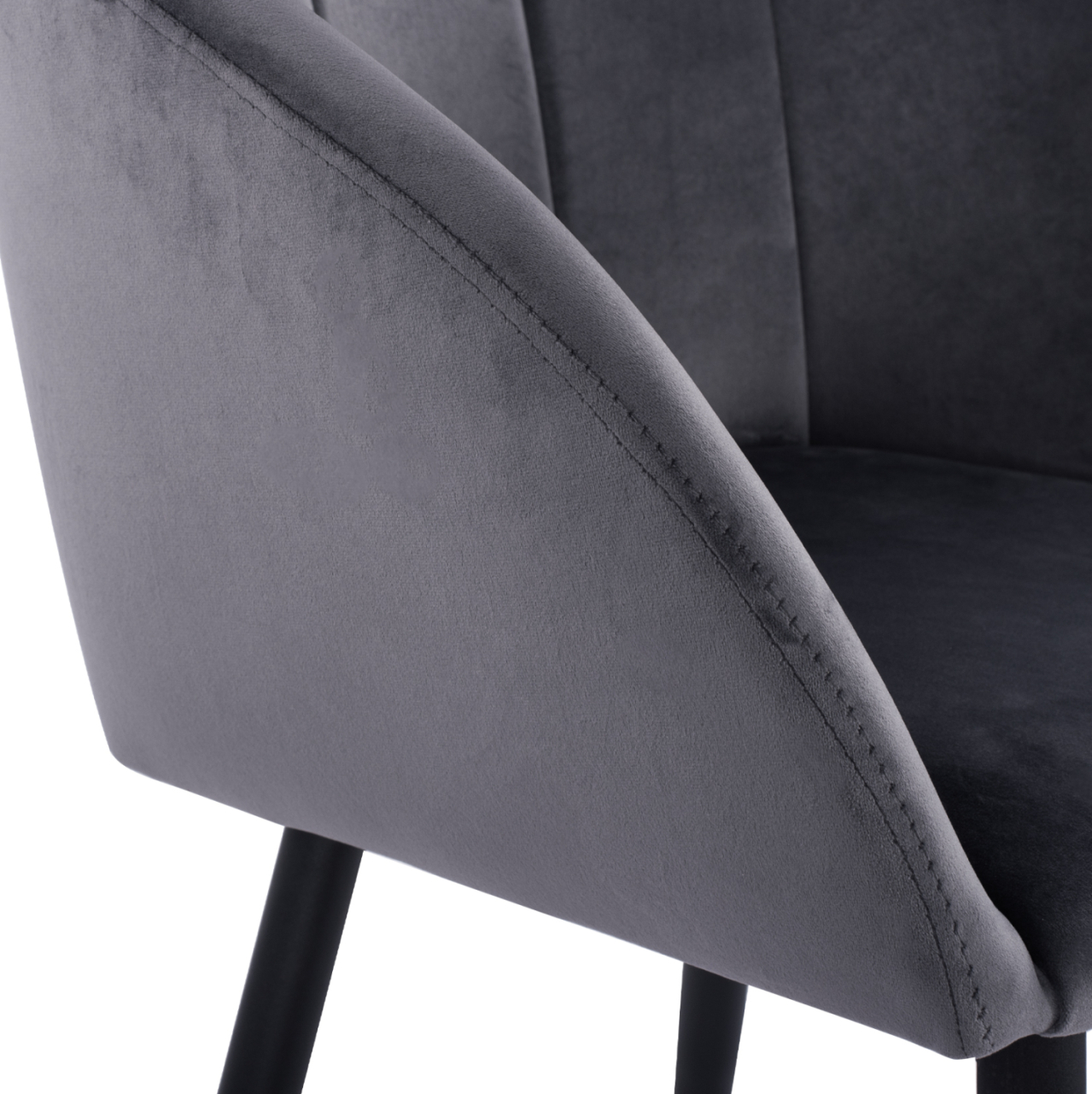 Armchair Bessie HM8699.01 Velvet Grey with metallic frame 60x62x80 cm. [9]
