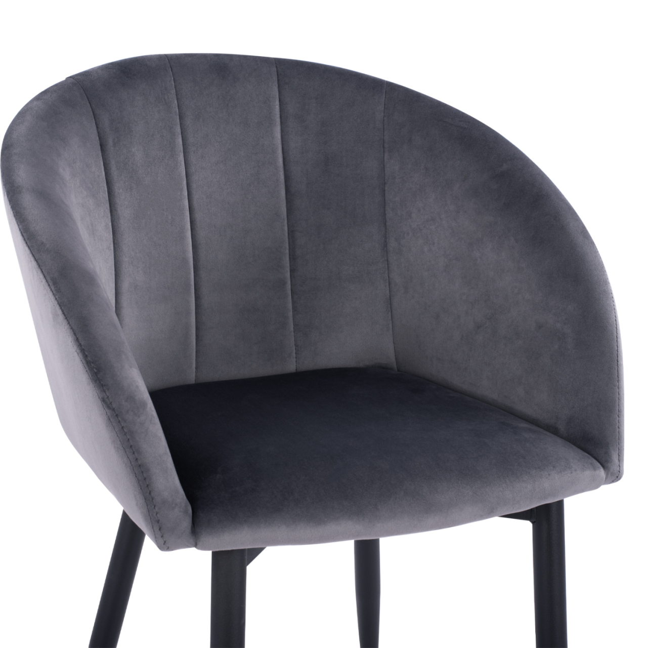 Armchair Bessie HM8699.01 Velvet Grey with metallic frame 60x62x80 cm. [8]