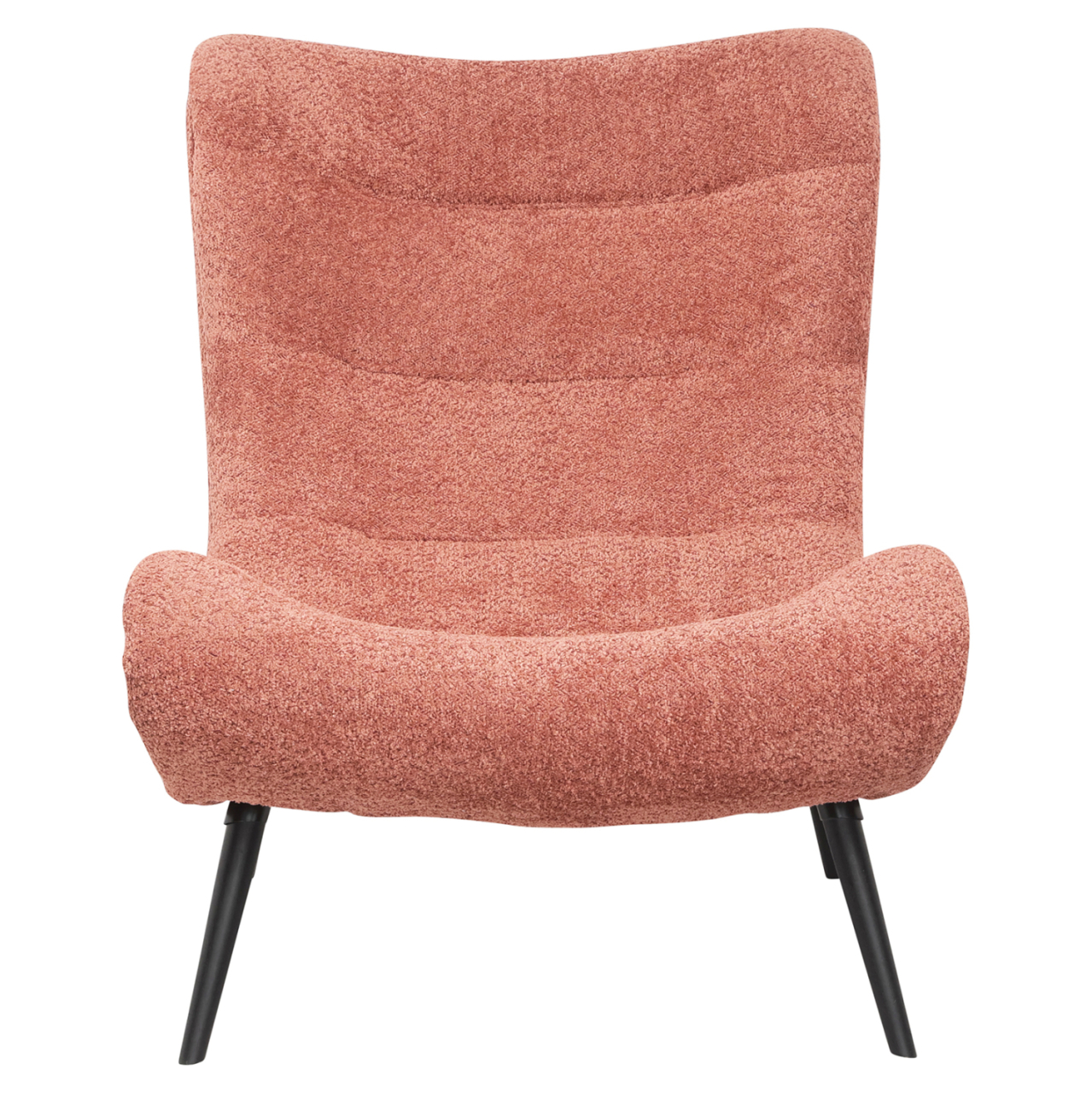 ARMCHAIR BRYM HM9605.02 PINK BOUCLE FABRIC-BLACK WOODEN LEGS 97x80x100Hcm. [2]