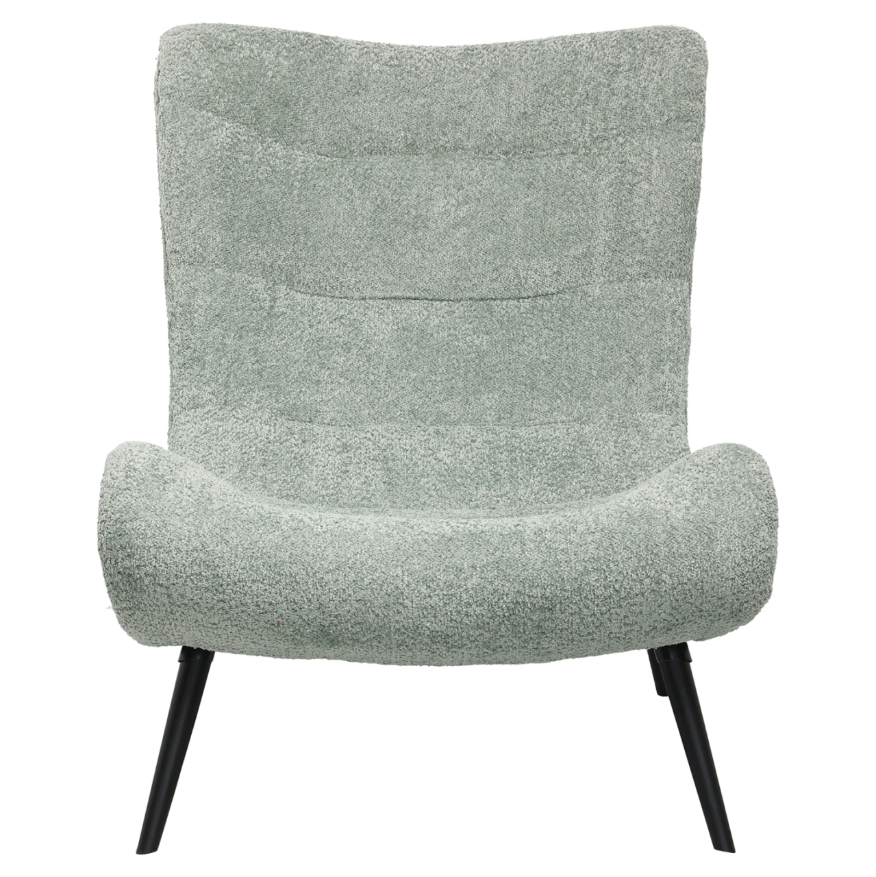 ARMCHAIR BRYM HM9605.05 PISTACHIO GREEN BOUCLE FABRIC-BLACK WOODEN LEGS 97x80x100Hcm. [2]