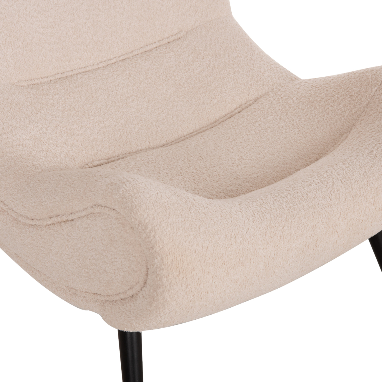 ARMCHAIR BRYM HM9605.06 ECRU BOUCLE FABRIC-BLACK WOODEN LEGS 97x80x100Hcm. [8]