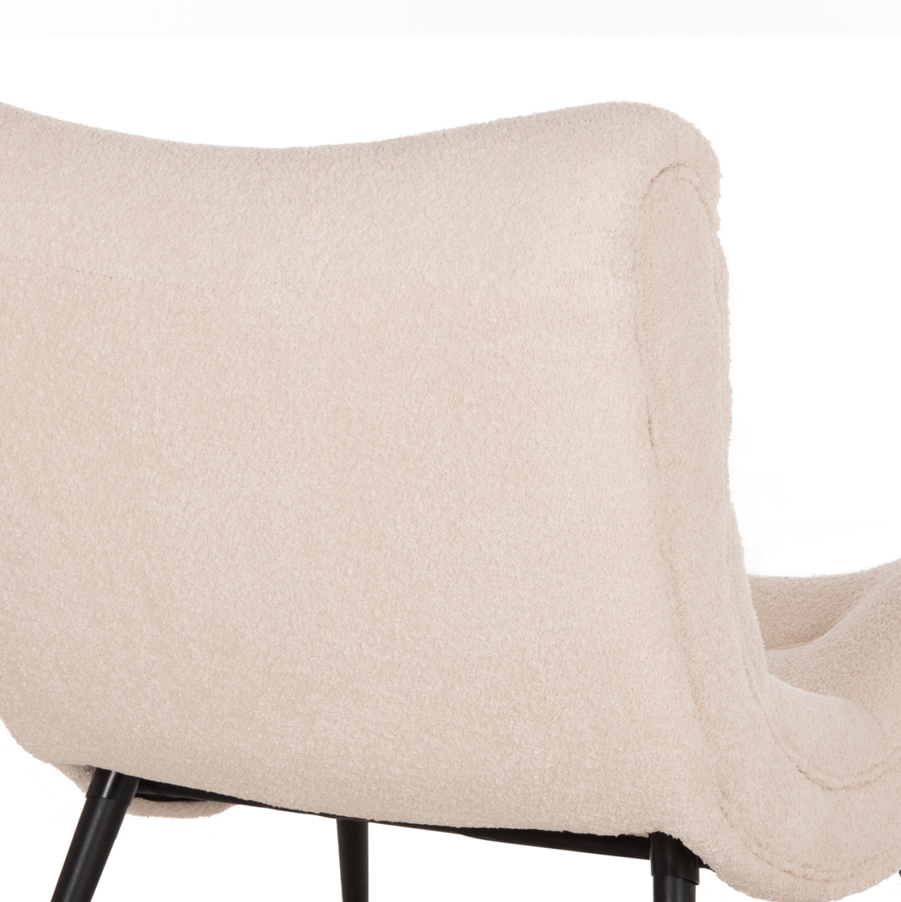 ARMCHAIR BRYM HM9605.06 ECRU BOUCLE FABRIC-BLACK WOODEN LEGS 97x80x100Hcm. [10]