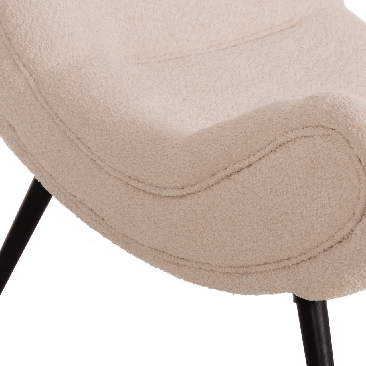 ARMCHAIR BRYM HM9605.06 ECRU BOUCLE FABRIC-BLACK WOODEN LEGS 97x80x100Hcm. [9]