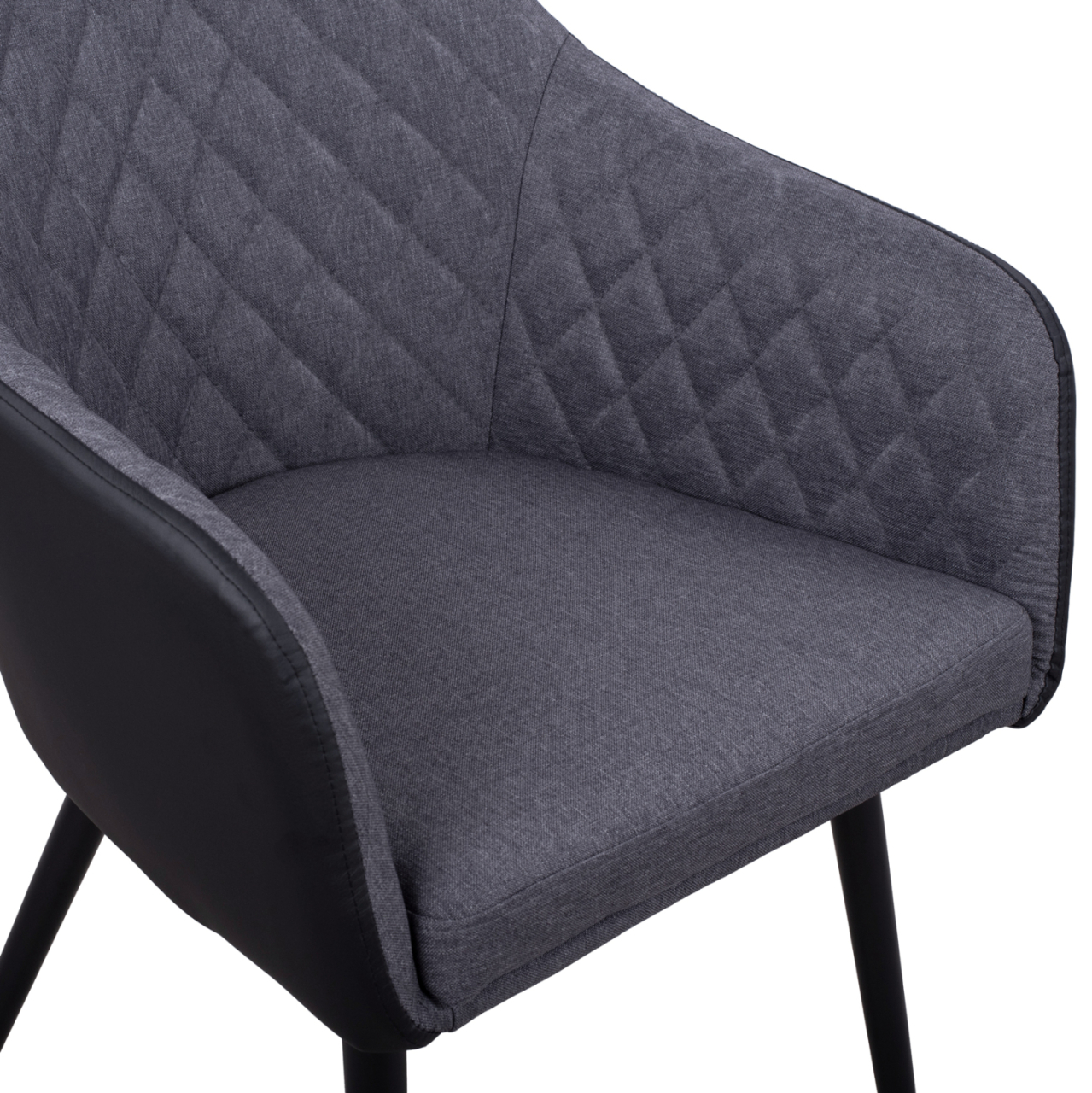Armchair Charles HM8522.01 with fabric Dark Grey PU Black 57x63x83 cm [7]