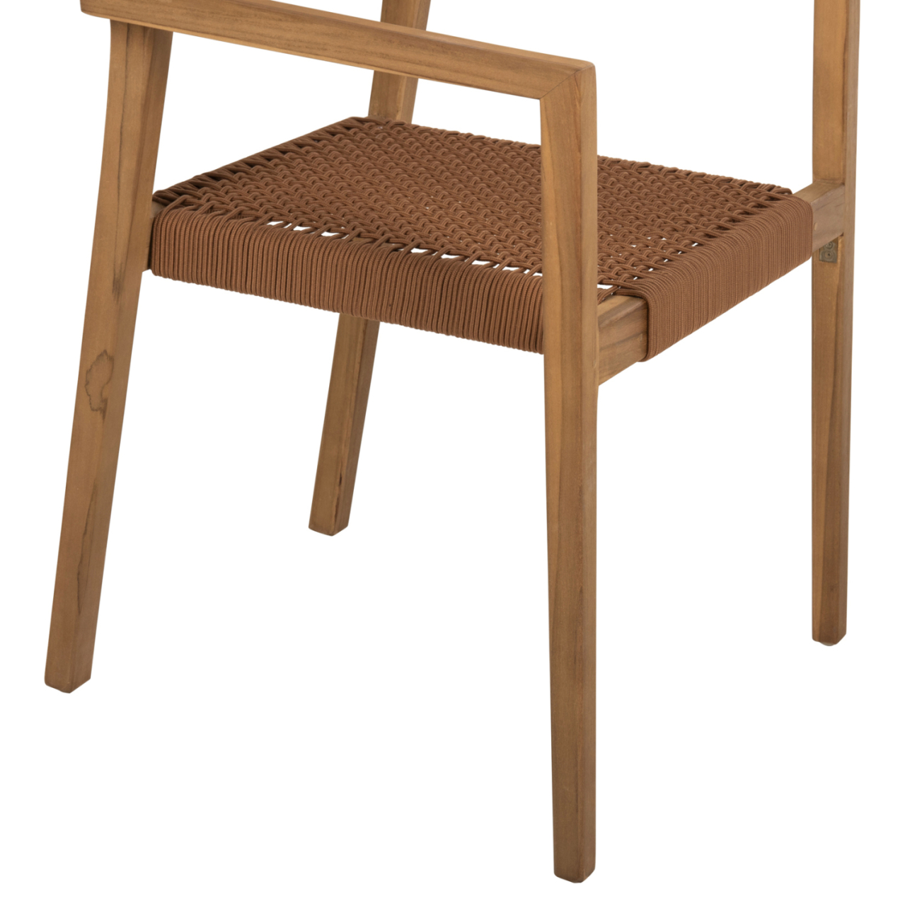 ARMCHAIR CHARLOTTE HM9637.01 TEAK WOOD and BROWN ROPE--B'RATED 59x54x83Hcm. [9]