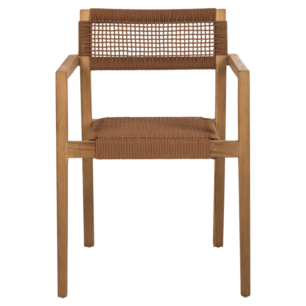 ARMCHAIR CHARLOTTE HM9637.01 TEAK WOOD and BROWN ROPE--B'RATED 59x54x83Hcm. [3]