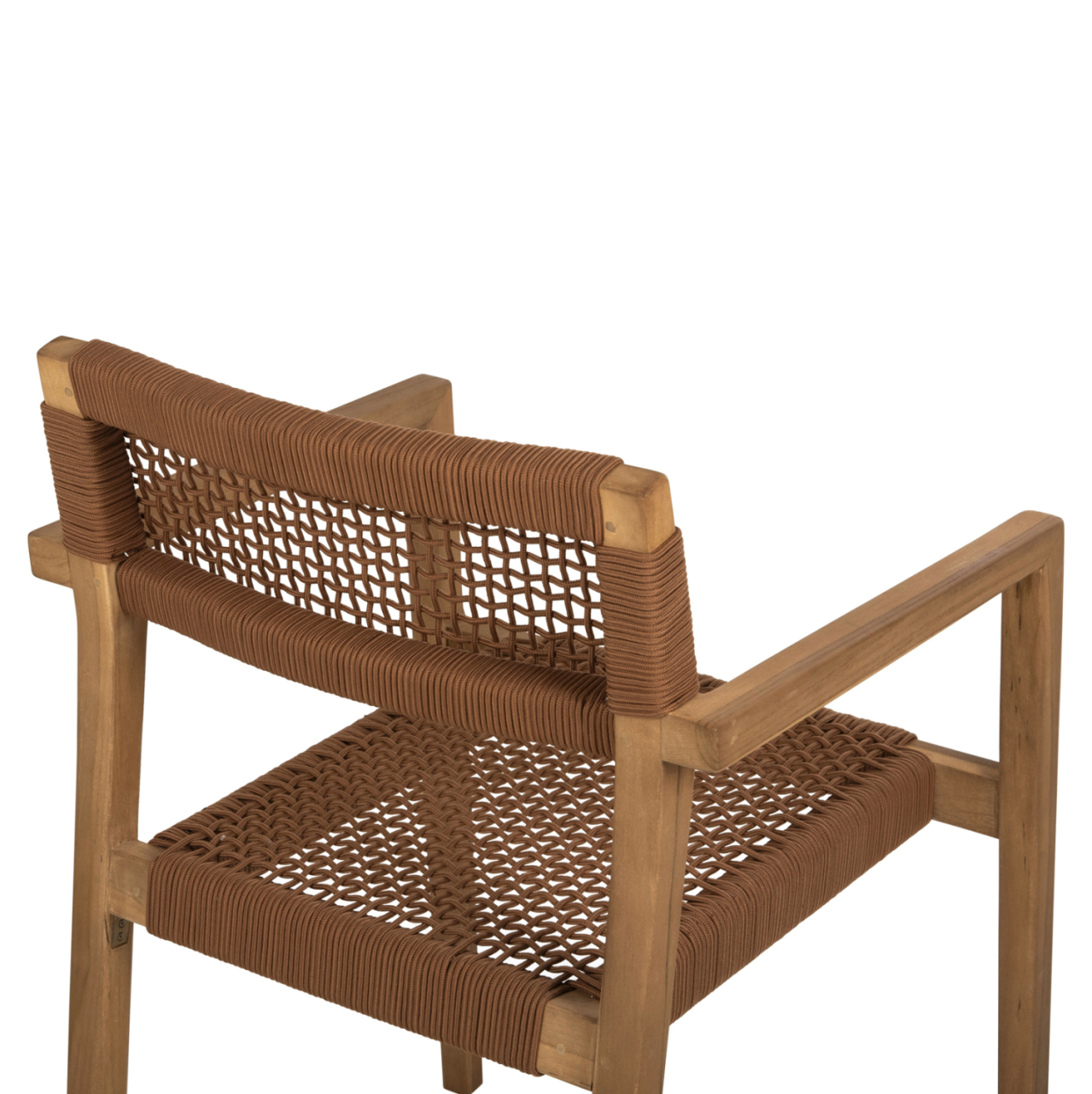 ARMCHAIR CHARLOTTE HM9637.01 TEAK WOOD and BROWN ROPE--B'RATED 59x54x83Hcm. [10]