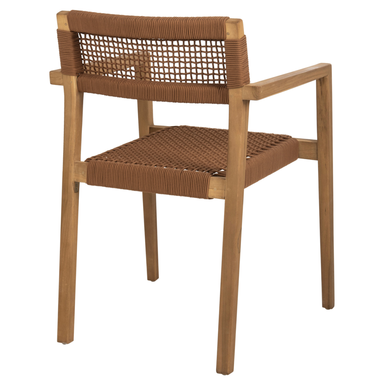 ARMCHAIR CHARLOTTE HM9637.01 TEAK WOOD and BROWN ROPE--B'RATED 59x54x83Hcm. [5]