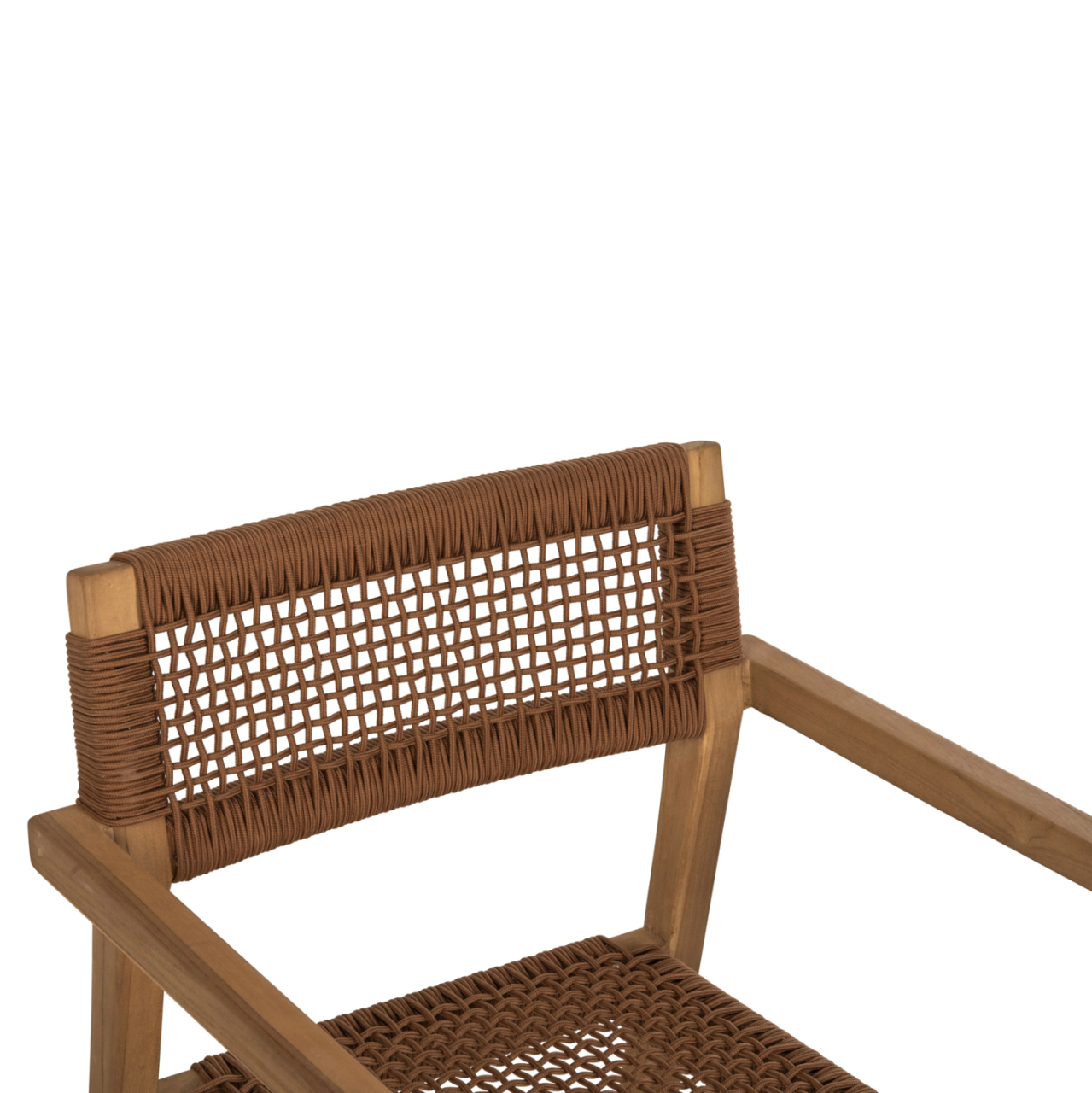 ARMCHAIR CHARLOTTE HM9637.01 TEAK WOOD and BROWN ROPE--B'RATED 59x54x83Hcm. [7]