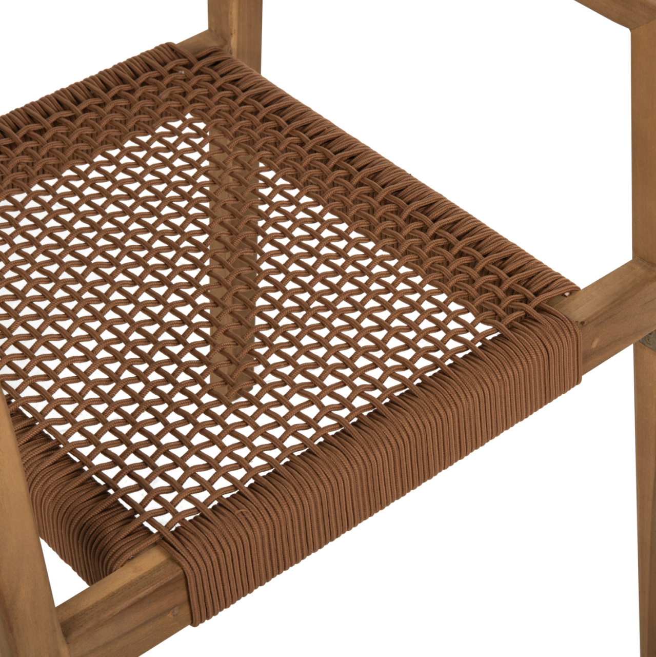 ARMCHAIR CHARLOTTE HM9637.01 TEAK WOOD and BROWN ROPE--B'RATED 59x54x83Hcm. [8]