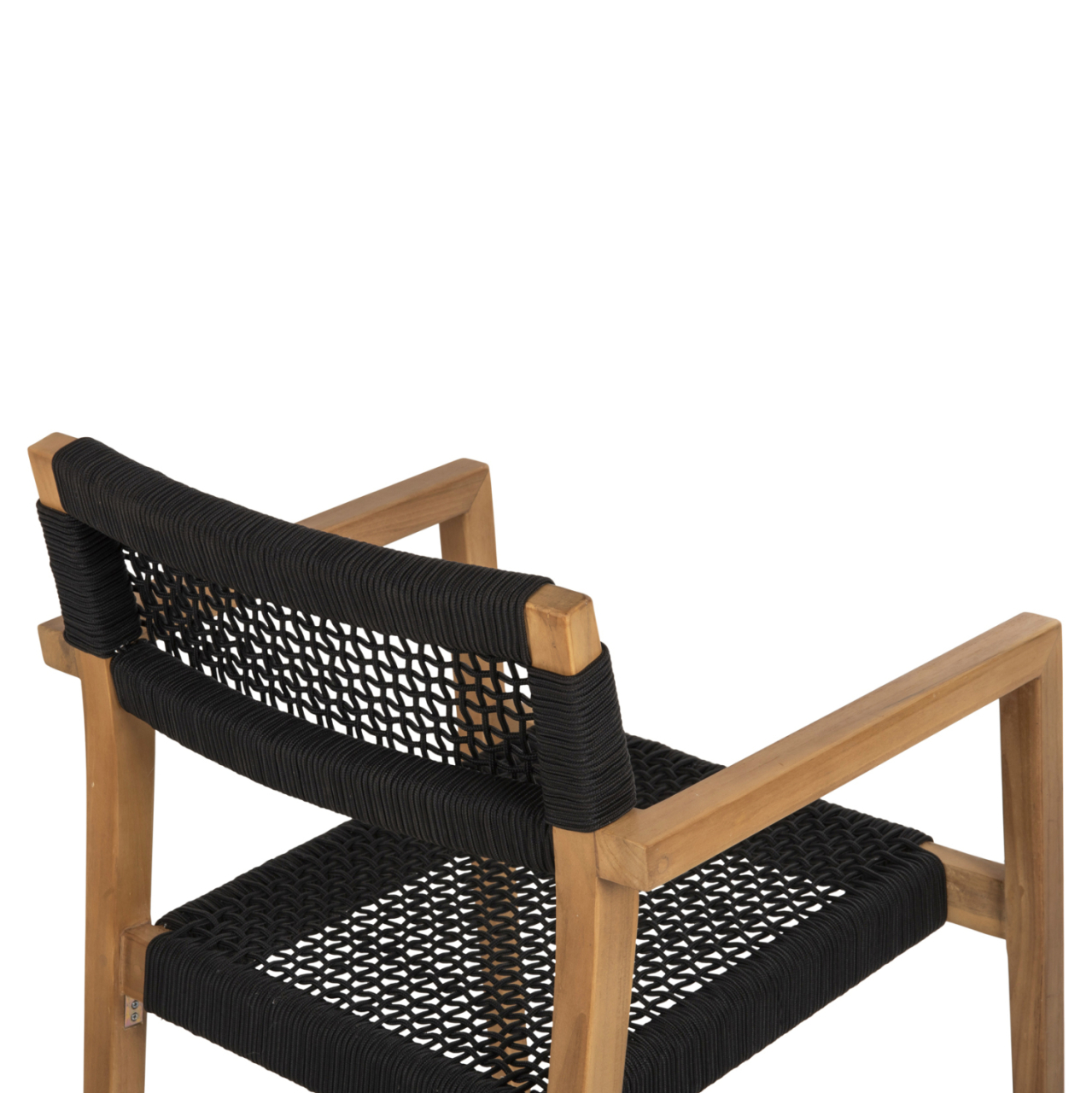 ARMCHAIR CHARLOTTE HM9637.02 TEAK WOOD and BLACK ROPE--B'RATED 59x54x83Hcm. [9]