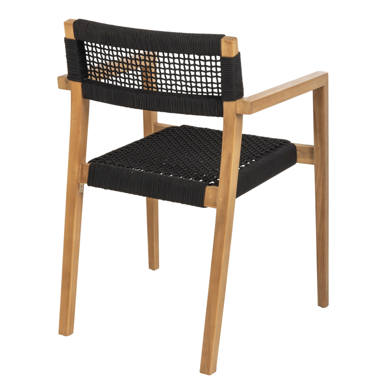 ARMCHAIR CHARLOTTE HM9637.02 TEAK WOOD and BLACK ROPE--B'RATED 59x54x83Hcm. [5]