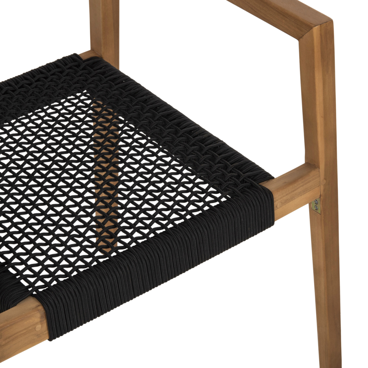 ARMCHAIR CHARLOTTE HM9637.02 TEAK WOOD and BLACK ROPE--B'RATED 59x54x83Hcm. [8]