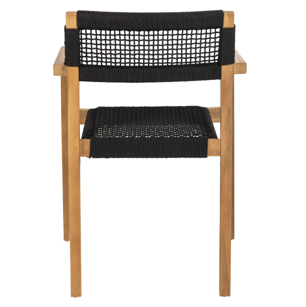 ARMCHAIR CHARLOTTE HM9637.02 TEAK WOOD and BLACK ROPE--B'RATED 59x54x83Hcm. [6]