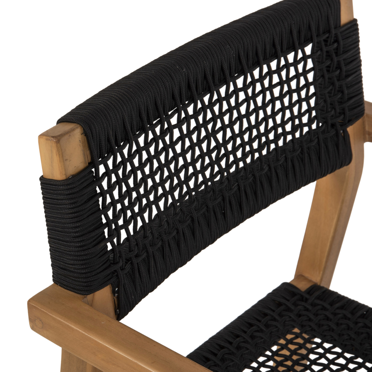 ARMCHAIR CHARLOTTE HM9637.02 TEAK WOOD and BLACK ROPE--B'RATED 59x54x83Hcm. [7]