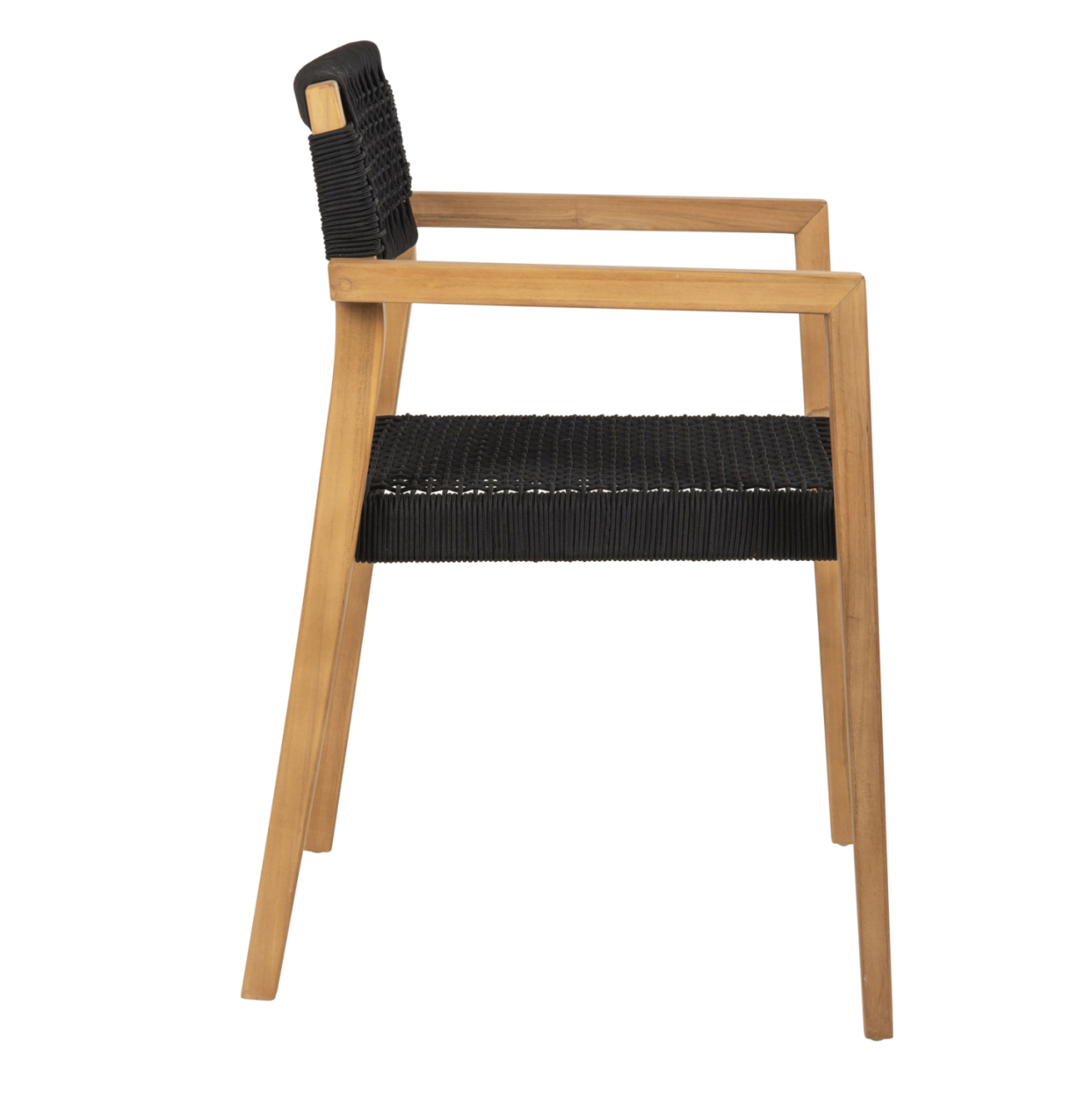 ARMCHAIR CHARLOTTE HM9637.02 TEAK WOOD and BLACK ROPE--B'RATED 59x54x83Hcm. [4]