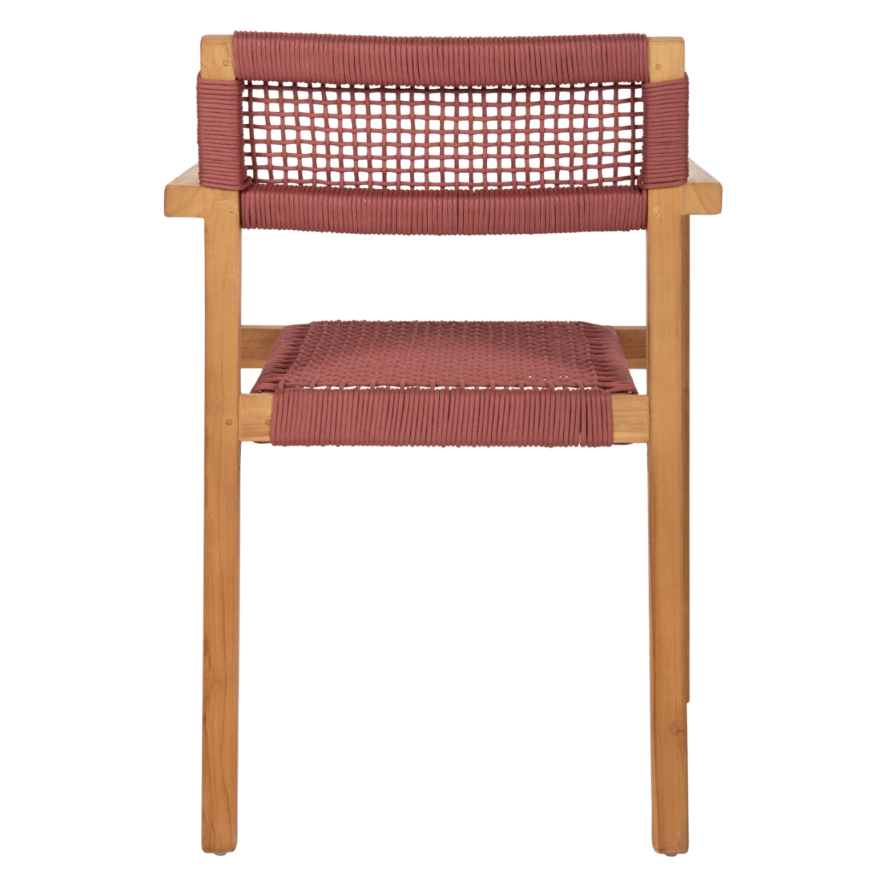 ARMCHAIR CHARLOTTE HM9637.06 TEAK WOOD and PINK ROPE--B'RATED 59x54x83Hcm. [6]
