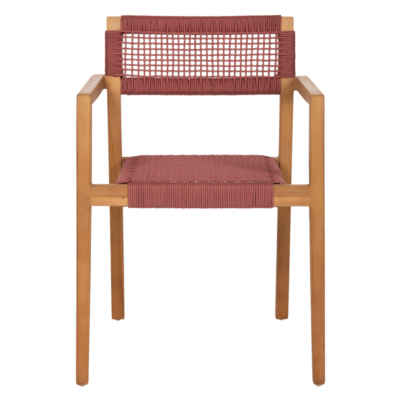 ARMCHAIR CHARLOTTE HM9637.06 TEAK WOOD and PINK ROPE--B'RATED 59x54x83Hcm. [3]