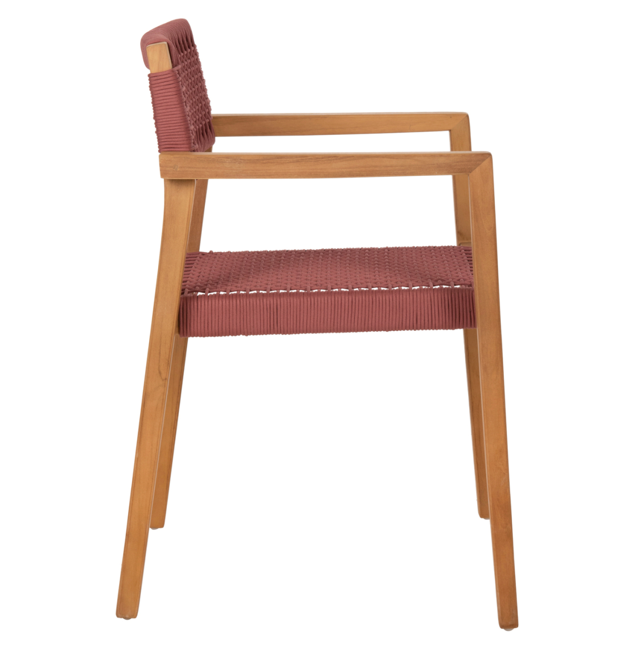 ARMCHAIR CHARLOTTE HM9637.06 TEAK WOOD and PINK ROPE--B'RATED 59x54x83Hcm. [5]