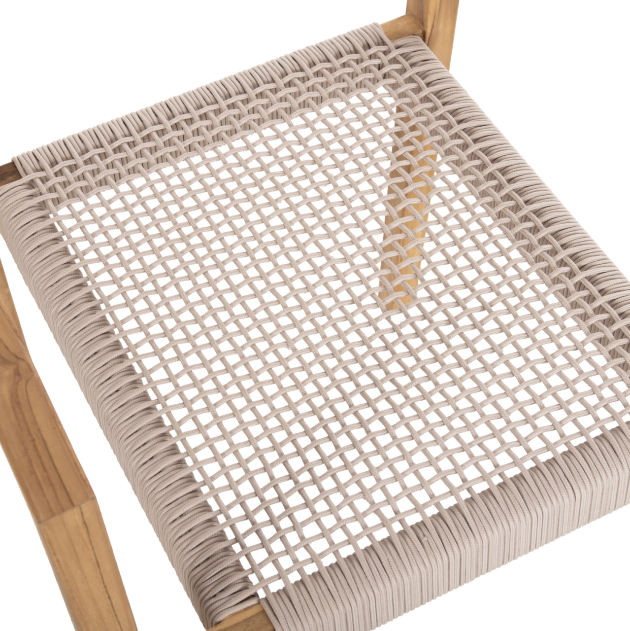 ARMCHAIR CHARLOTTE HM9637.07 TEAK WOOD and BEIGE ROPE--B'RATED 58x61x81Hcm. [8]