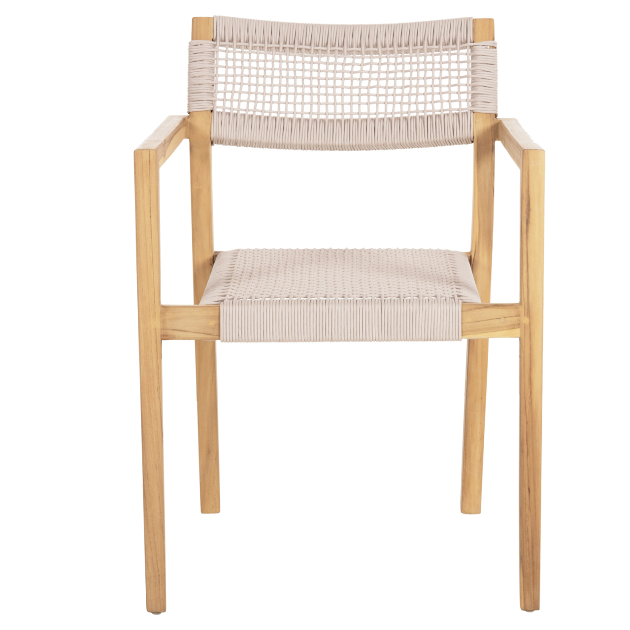 ARMCHAIR CHARLOTTE HM9637.07 TEAK WOOD and BEIGE ROPE--B'RATED 58x61x81Hcm. [3]