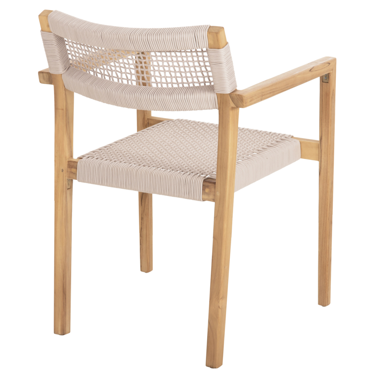 ARMCHAIR CHARLOTTE HM9637.07 TEAK WOOD and BEIGE ROPE--B'RATED 58x61x81Hcm. [5]