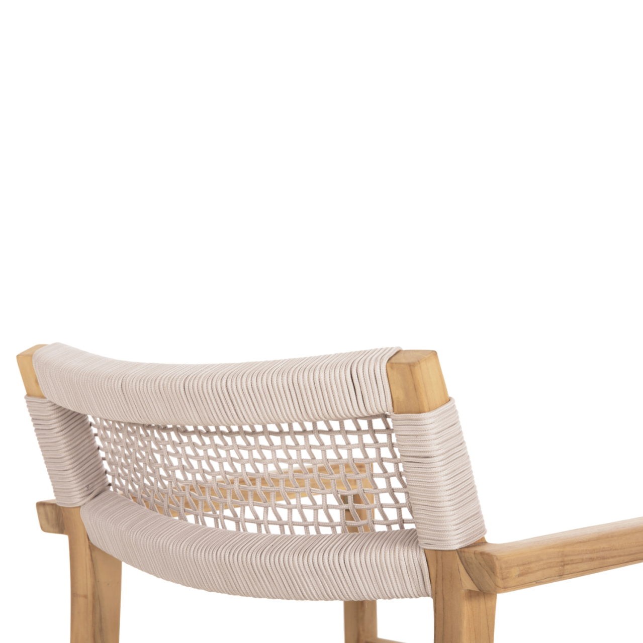 ARMCHAIR CHARLOTTE HM9637.07 TEAK WOOD and BEIGE ROPE--B'RATED 58x61x81Hcm. [9]