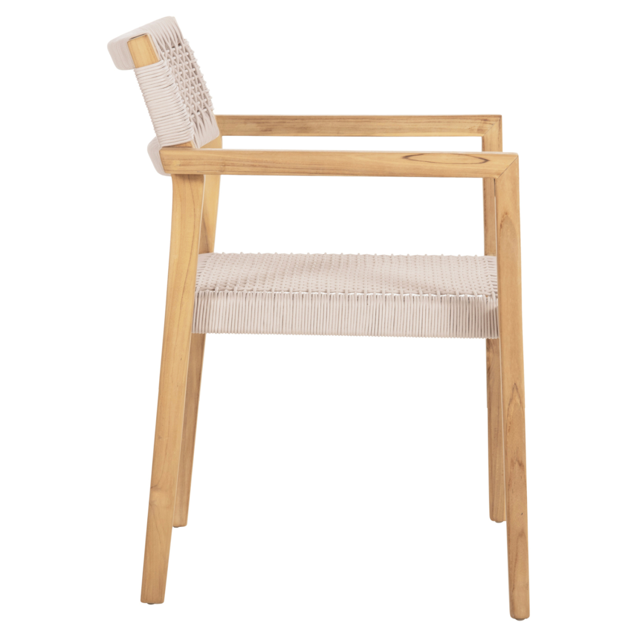 ARMCHAIR CHARLOTTE HM9637.07 TEAK WOOD and BEIGE ROPE--B'RATED 58x61x81Hcm. [4]