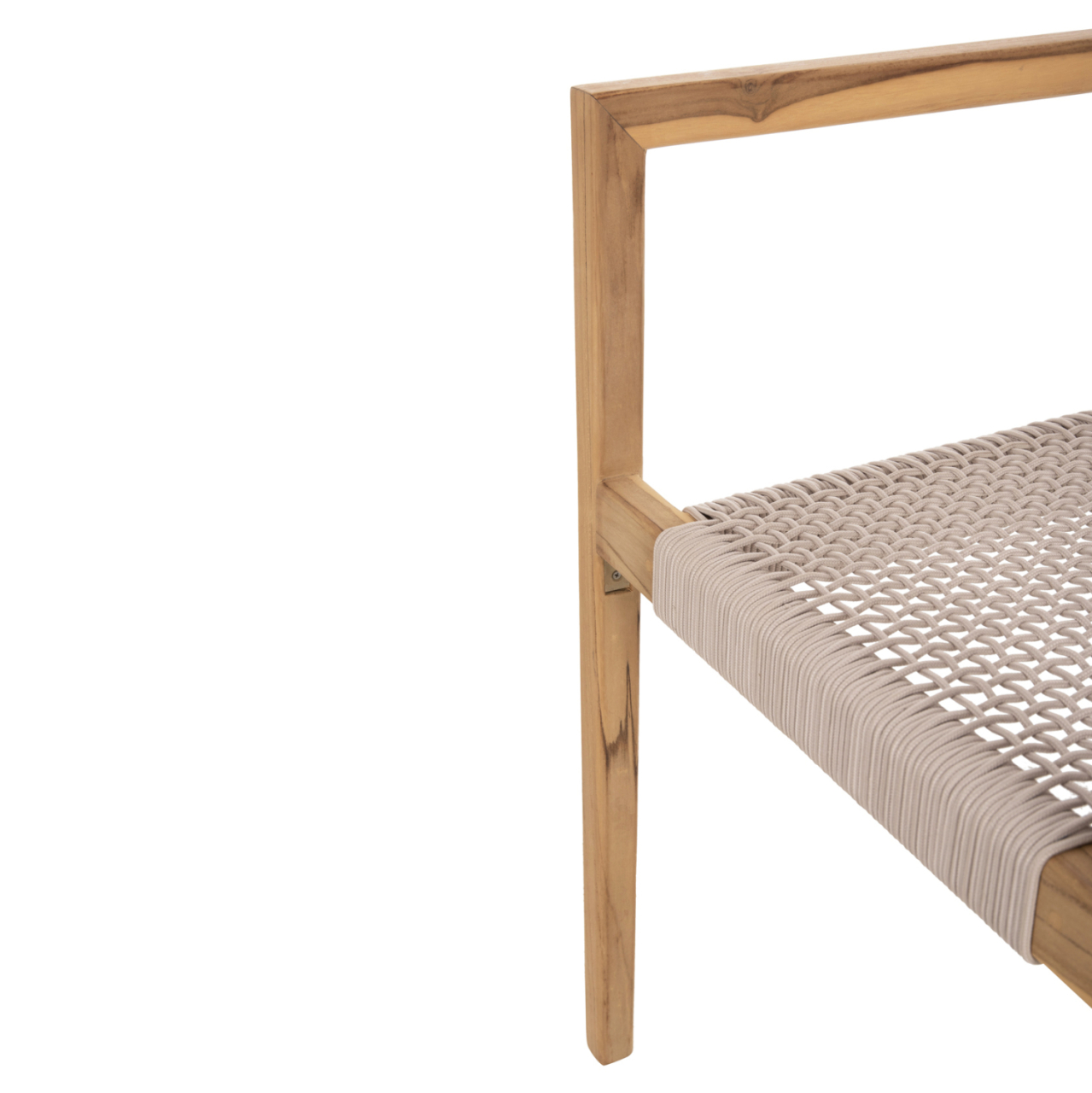 ARMCHAIR CHARLOTTE HM9637.07 TEAK WOOD and BEIGE ROPE--B'RATED 58x61x81Hcm. [10]