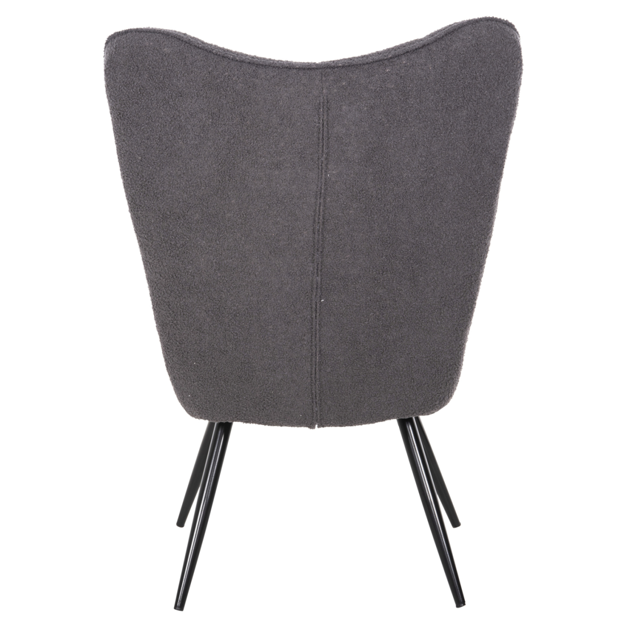 ARMCHAIR CRAWLEY WITH FOOTSTOOL HM8918.21 GREY BOUCLE FABRIC-BLACK METAL LEGS 70x74x105Hcm. [7]