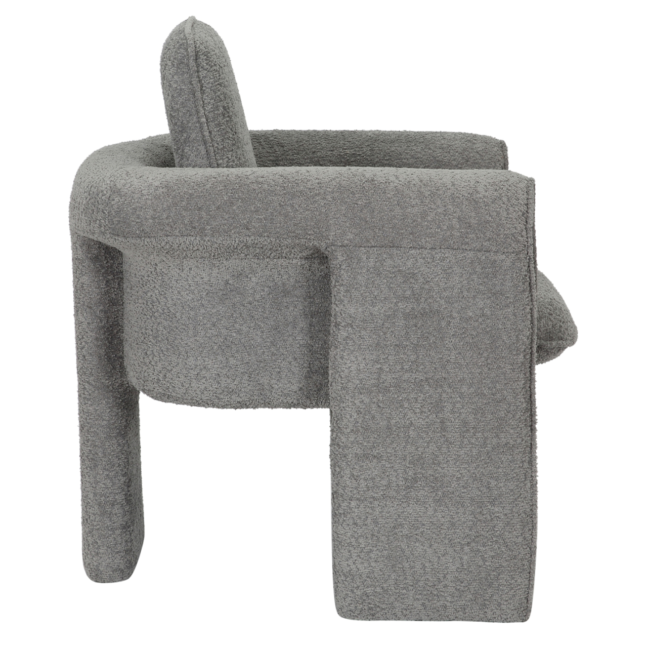 ARMCHAIR CRUSHER HM9681.01 GREY BOUCLE FABRIC-METAL FRAME 82x78x87Hcm. [4]