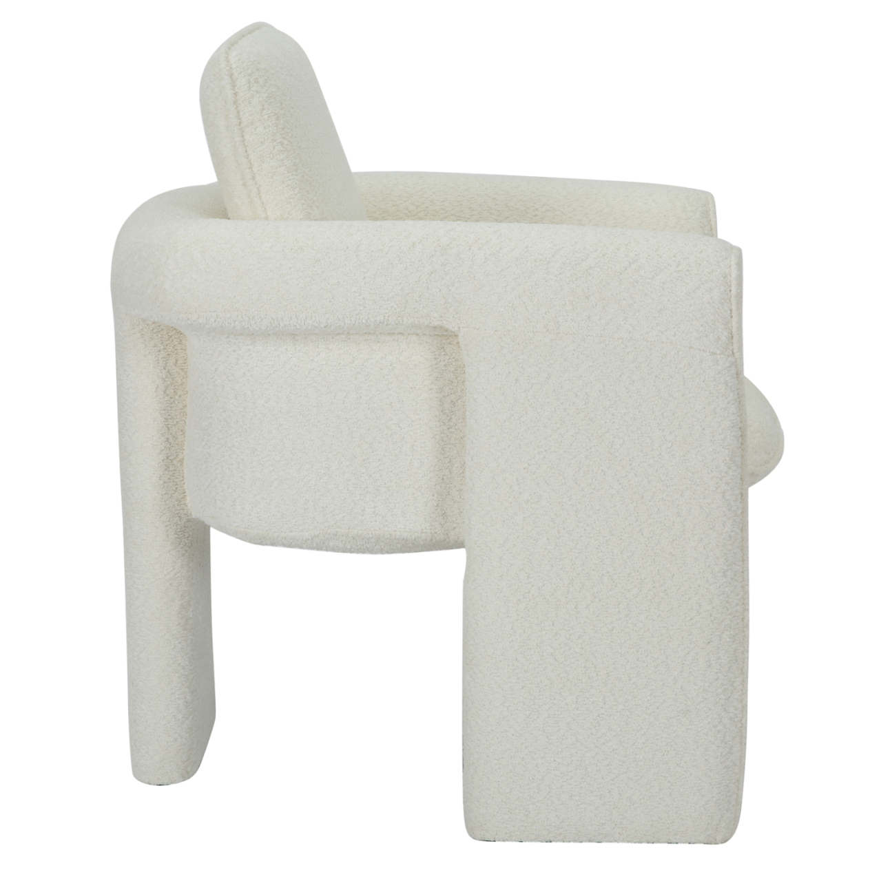 ARMCHAIR CRUSHER HM9681.04 WHITE BOUCLE FABRIC-METAL FRAME 82x78x87Hcm. [4]