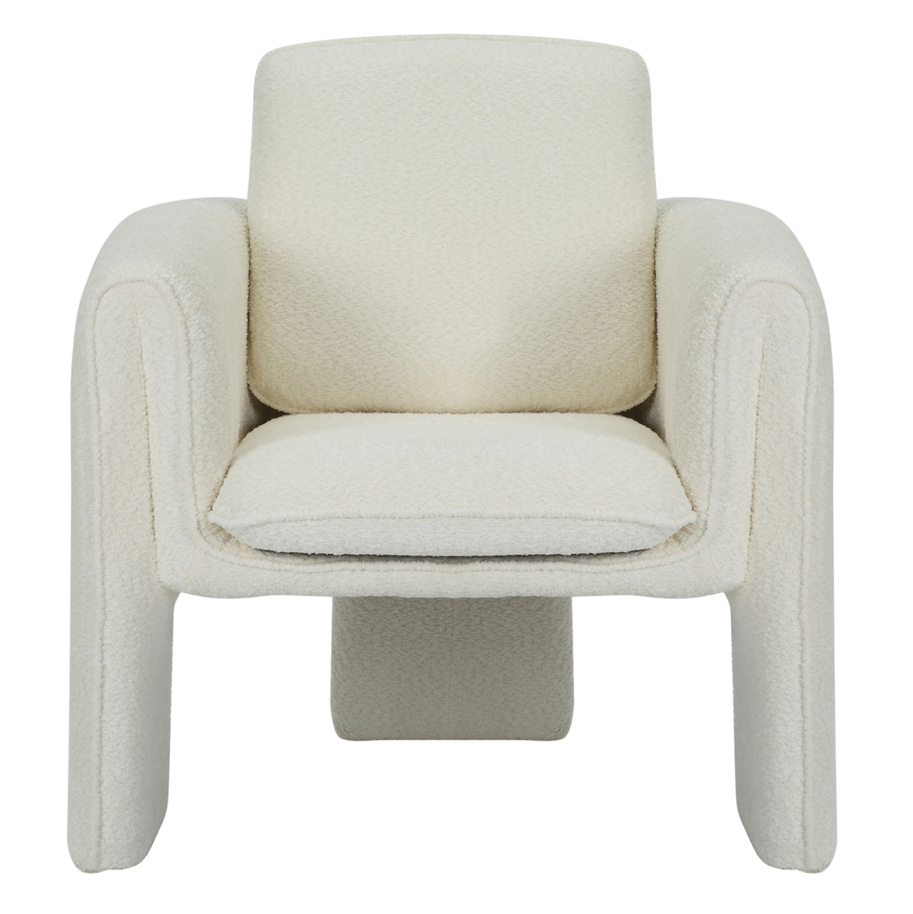 ARMCHAIR CRUSHER HM9681.04 WHITE BOUCLE FABRIC-METAL FRAME 82x78x87Hcm. [3]