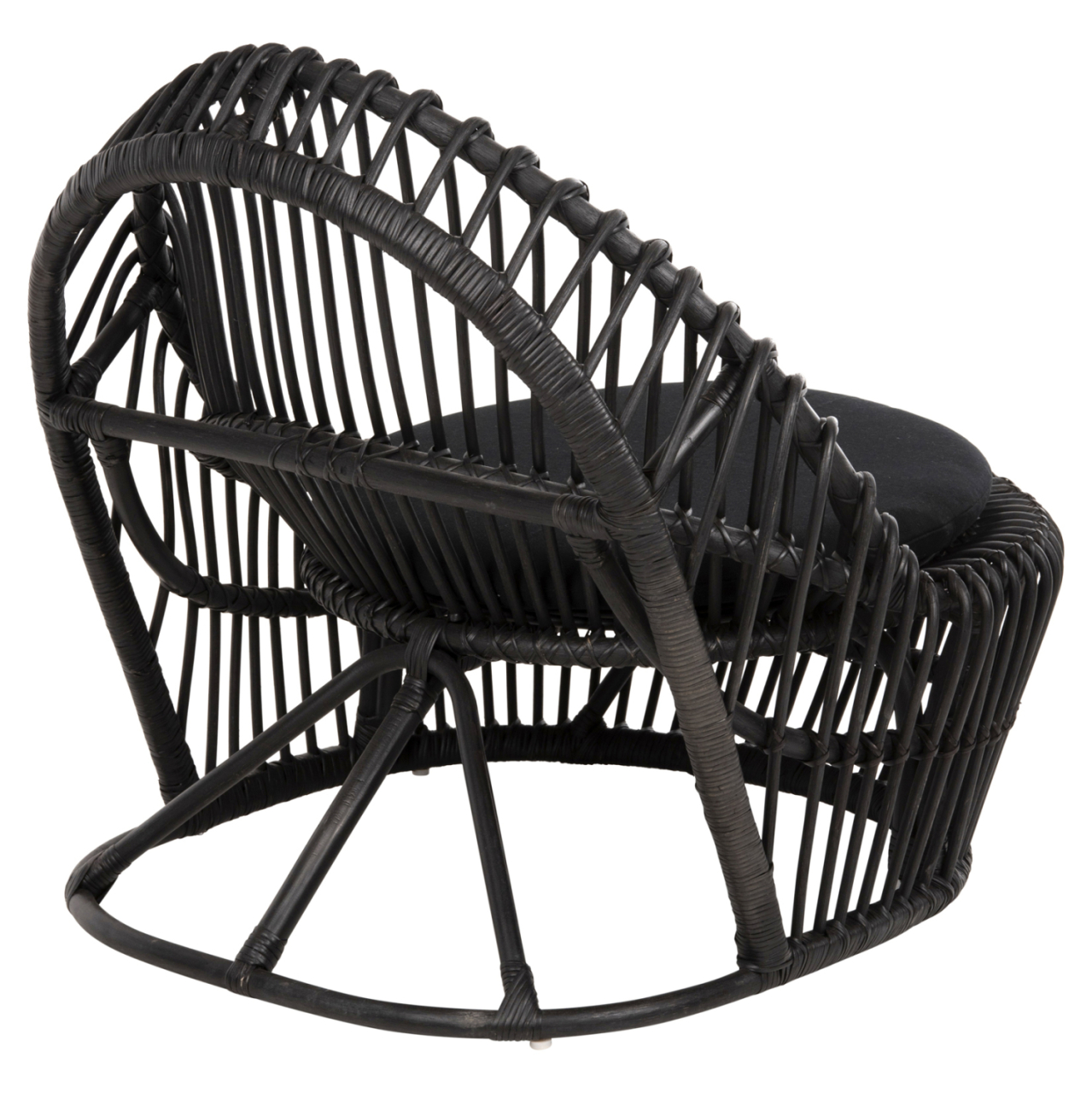 ARMCHAIR ENTROPY HM9840.03 NATURAL POLISHED RATTAN WITH CUSHION-BLACK 80x97x85Hcm. [5]