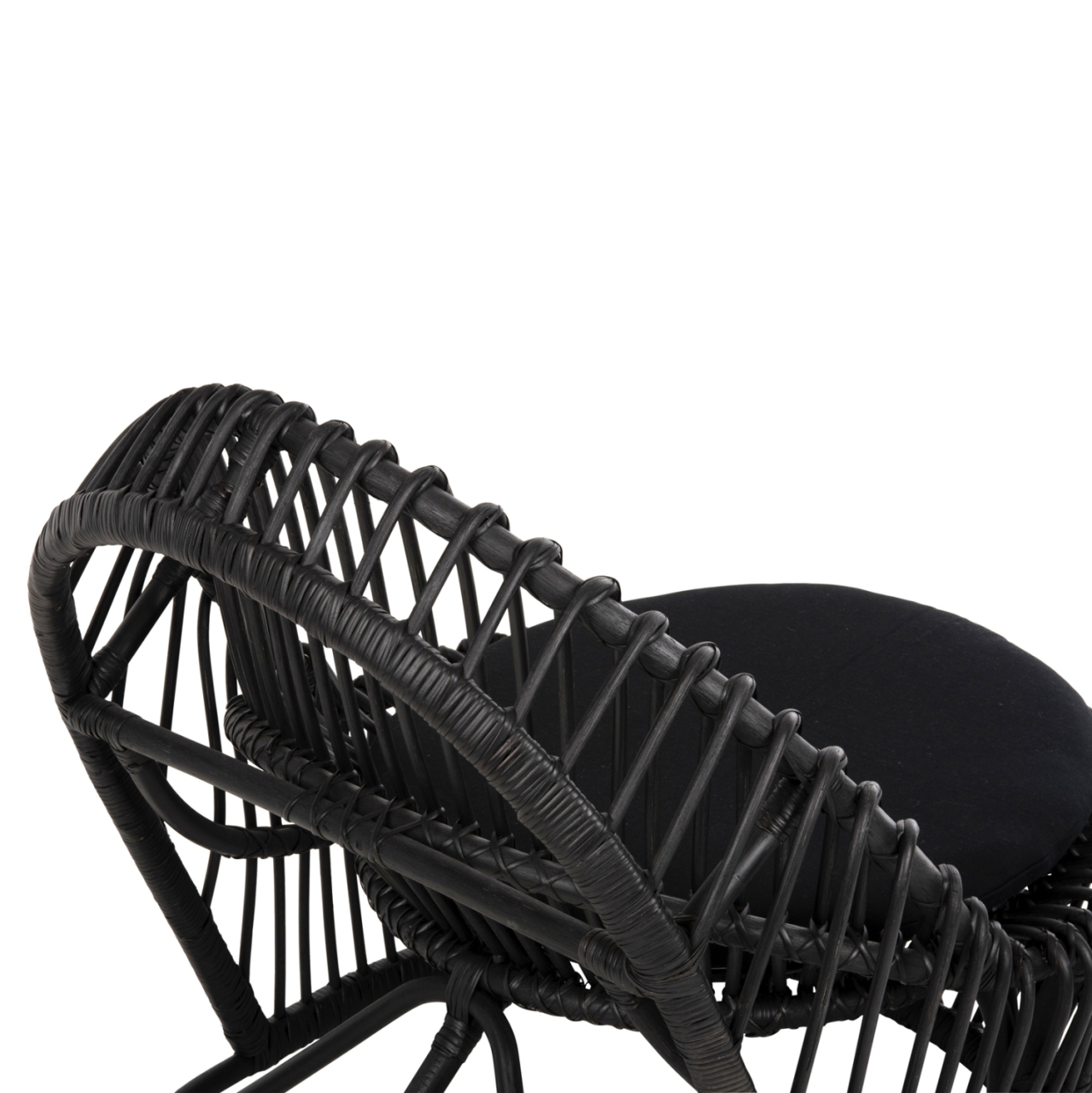 ARMCHAIR ENTROPY HM9840.03 NATURAL POLISHED RATTAN WITH CUSHION-BLACK 80x97x85Hcm. [10]