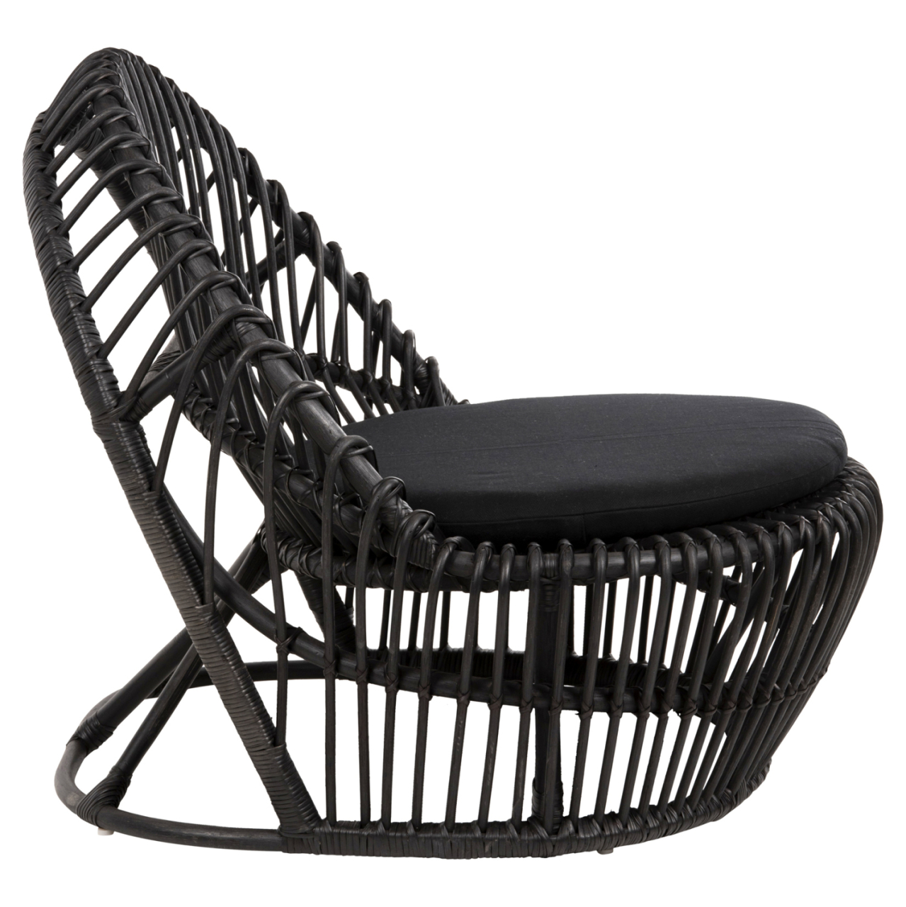 ARMCHAIR ENTROPY HM9840.03 NATURAL POLISHED RATTAN WITH CUSHION-BLACK 80x97x85Hcm. [4]