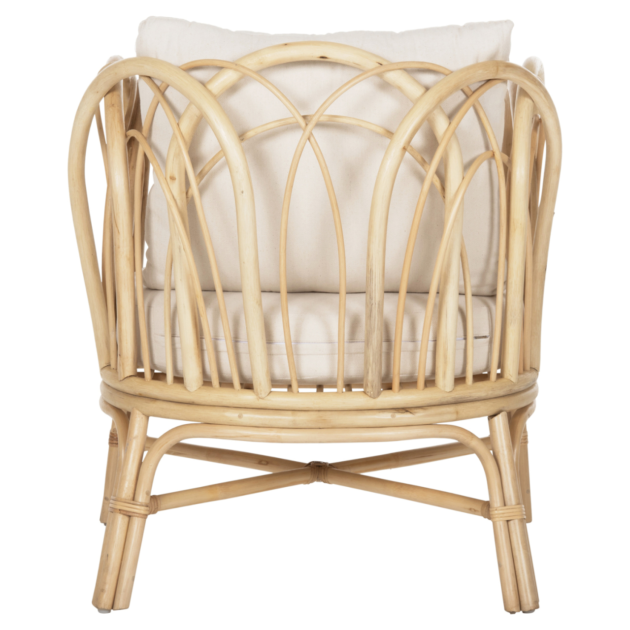 ARMCHAIR ESTOR HM9817 RATTAN IN NATURAL-WHITE CUSHION--B'RATED 78x75x92Hcm. [6]