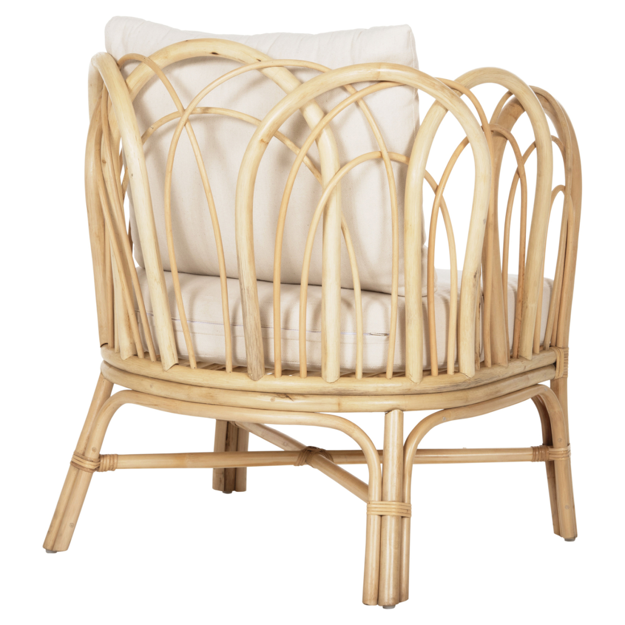 ARMCHAIR ESTOR HM9817 RATTAN IN NATURAL-WHITE CUSHION--B'RATED 78x75x92Hcm. [5]