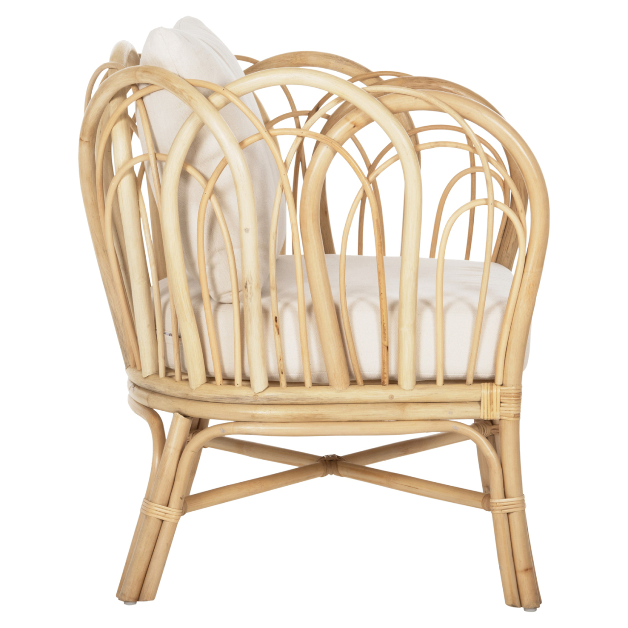 ARMCHAIR ESTOR HM9817 RATTAN IN NATURAL-WHITE CUSHION--B'RATED 78x75x92Hcm. [4]
