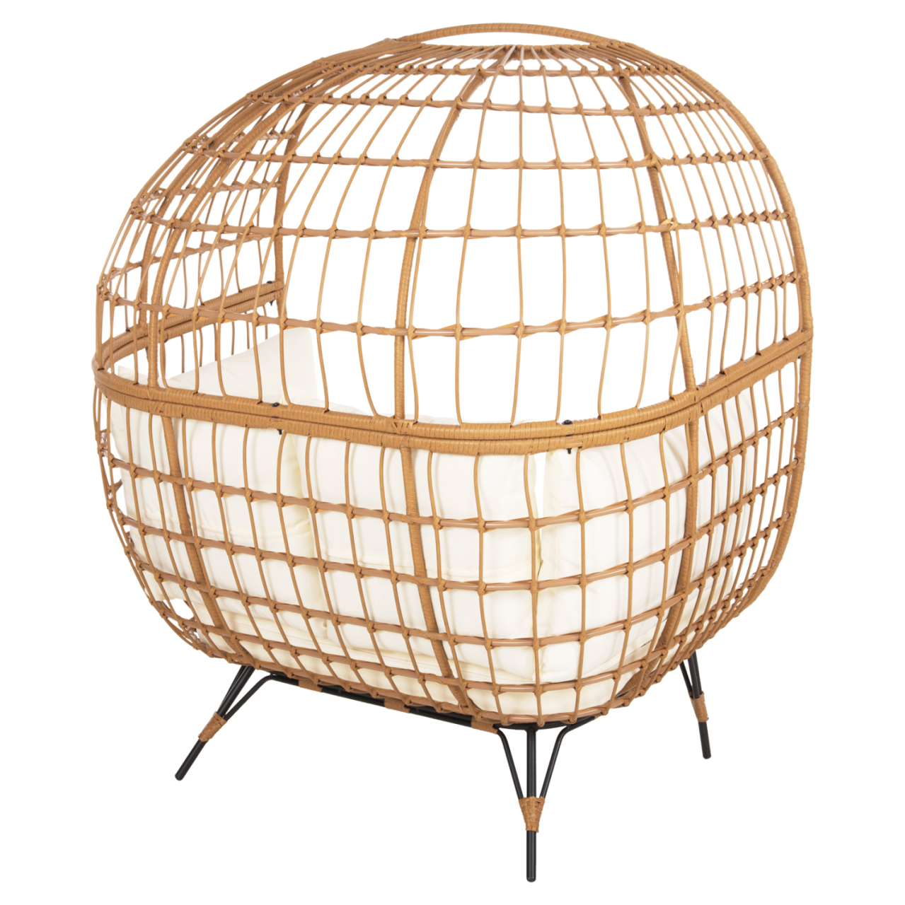 ARMCHAIR FOR TWO NEST TYPE RATTAN MIAMI HM5870.11 132.5x90x154H cm. [5]