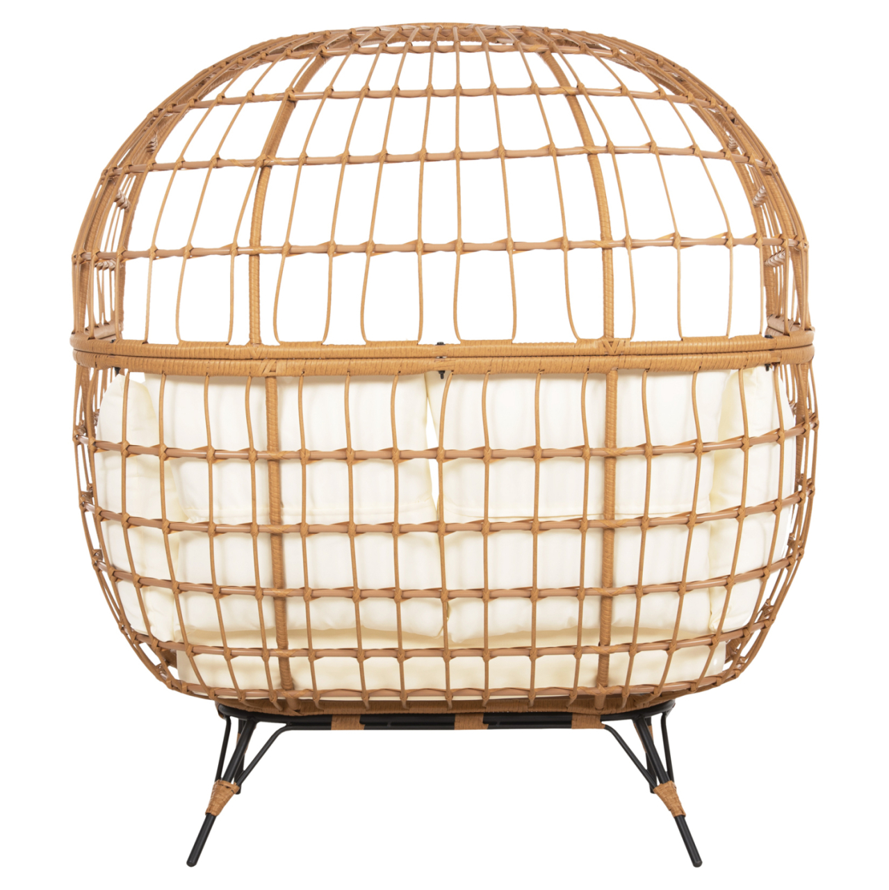 ARMCHAIR FOR TWO NEST TYPE RATTAN MIAMI HM5870.11 132.5x90x154H cm. [6]