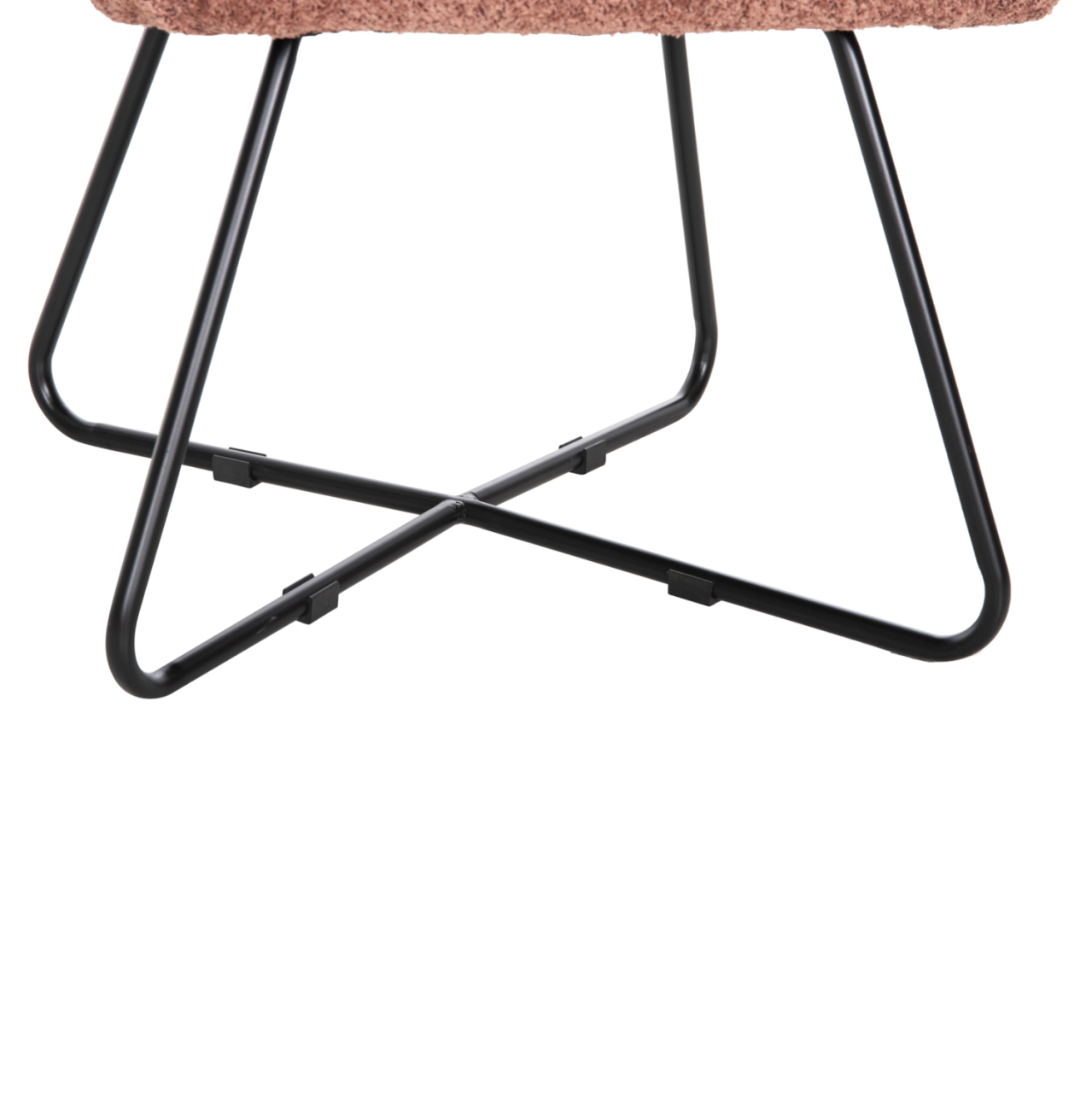 ARMCHAIR HARNIS HM9603.02 PINK BOUCLE-BLACK METAL BASE 59.5x64x77Hcm. [9]