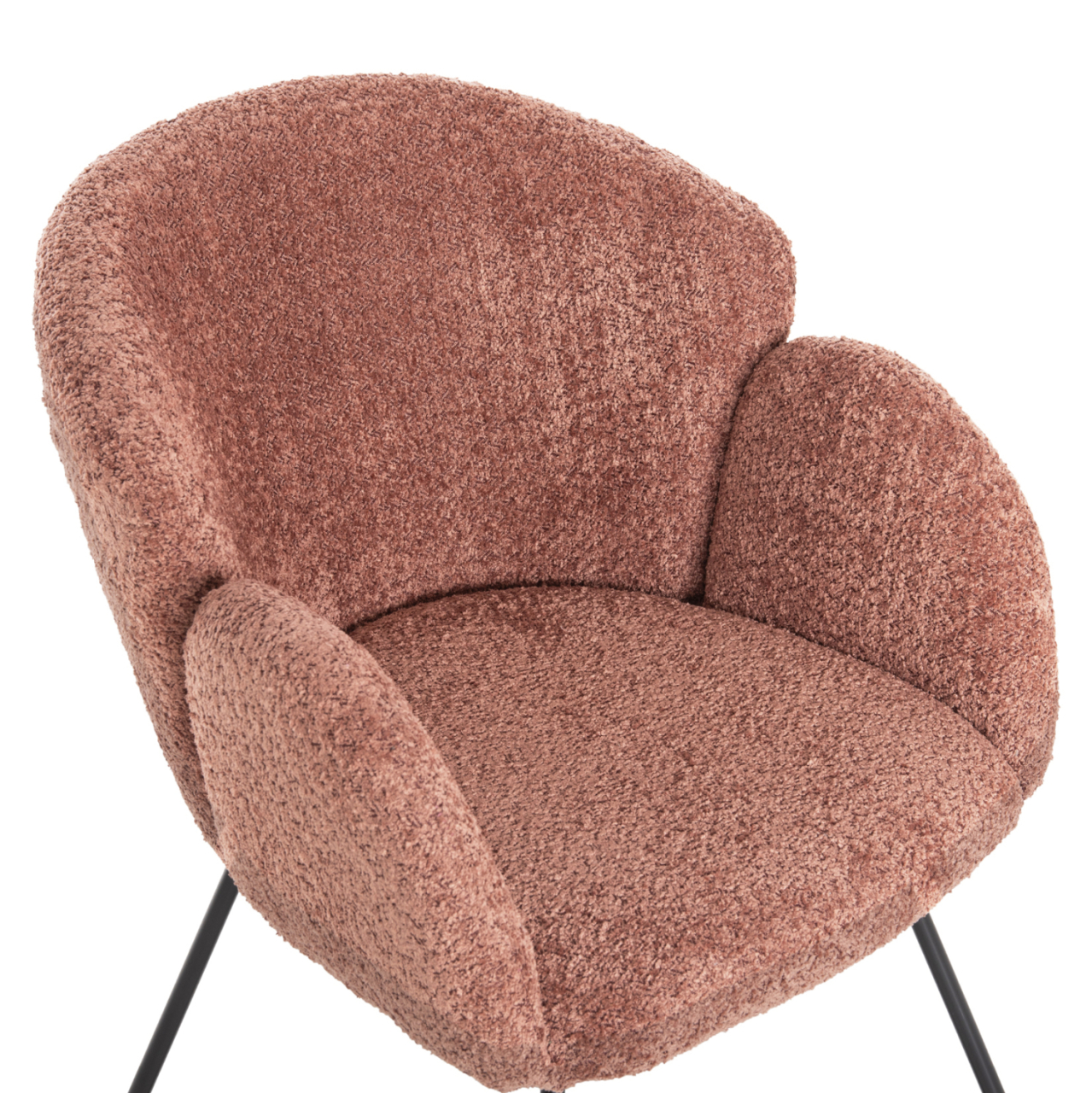 ARMCHAIR HARNIS HM9603.02 PINK BOUCLE-BLACK METAL BASE 59.5x64x77Hcm. [7]