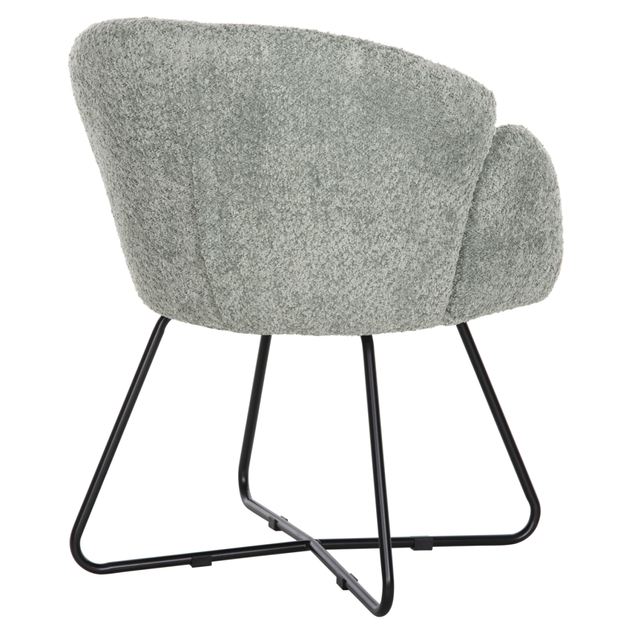 ARMCHAIR HARNIS HM9603.05 PISTACHIO GREEN BOUCLE-BLACK METAL BASE 59.5x64x77Hcm. [5]