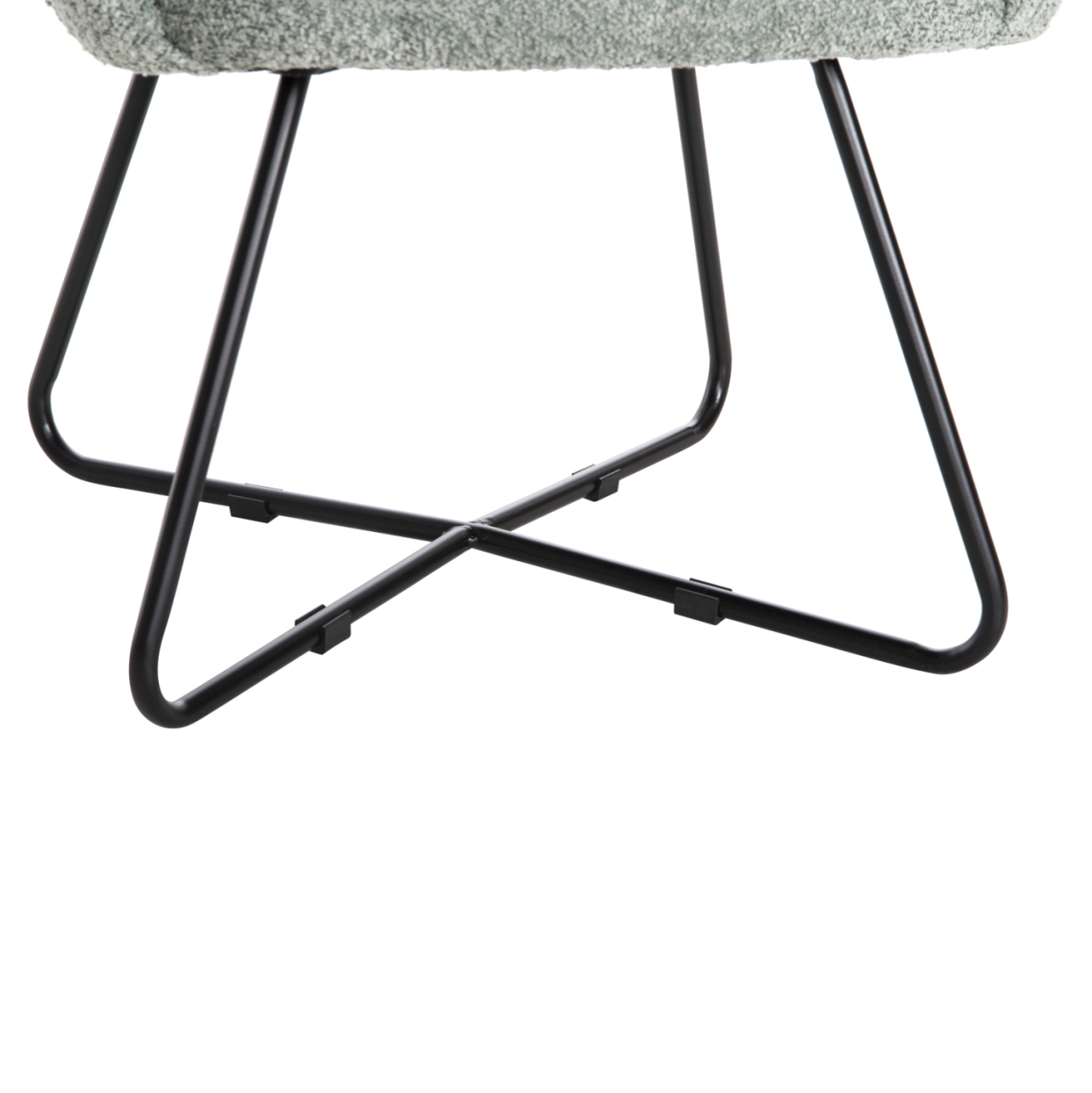 ARMCHAIR HARNIS HM9603.05 PISTACHIO GREEN BOUCLE-BLACK METAL BASE 59.5x64x77Hcm. [9]