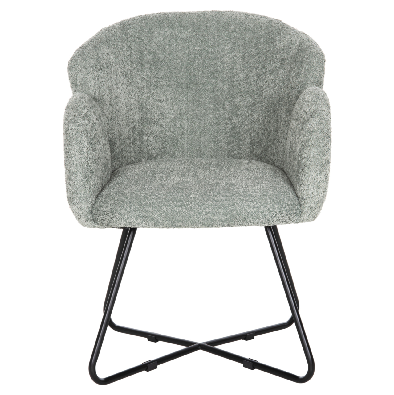 ARMCHAIR HARNIS HM9603.05 PISTACHIO GREEN BOUCLE-BLACK METAL BASE 59.5x64x77Hcm. [3]